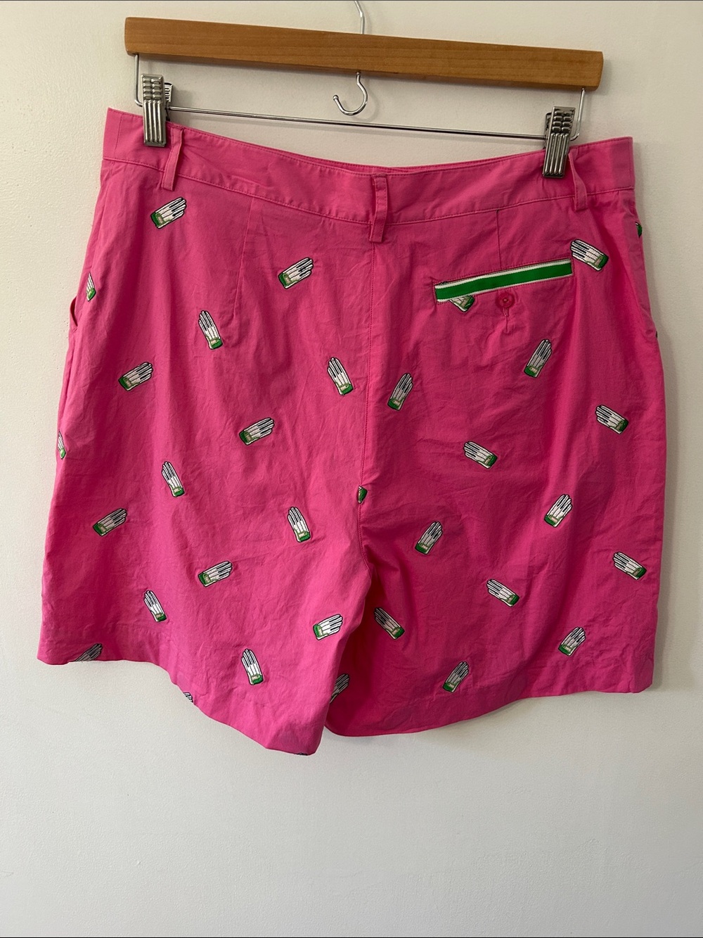 Vintage Lilly Pulitzer Bermuda Shorts Size 12 Pink Golf Glove Embroidered Preppy - Picture 3 of 11